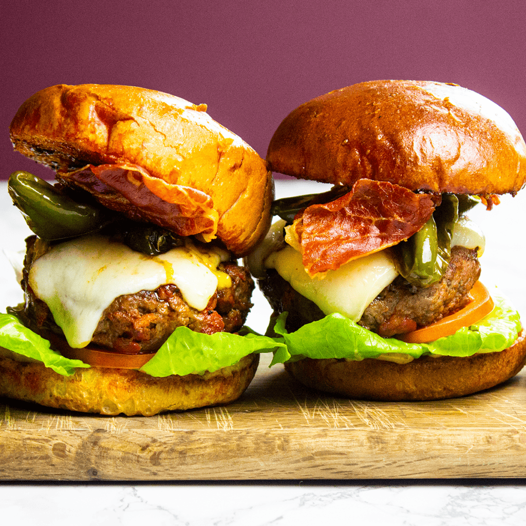 Spanish Burger with Manchego and Padron Peppers - Flavourise
